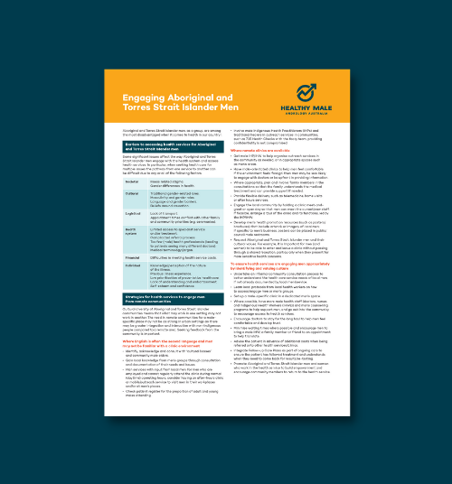 Engaging Aboriginal and Torres Strait Islander Men Clinical Summary Guide
