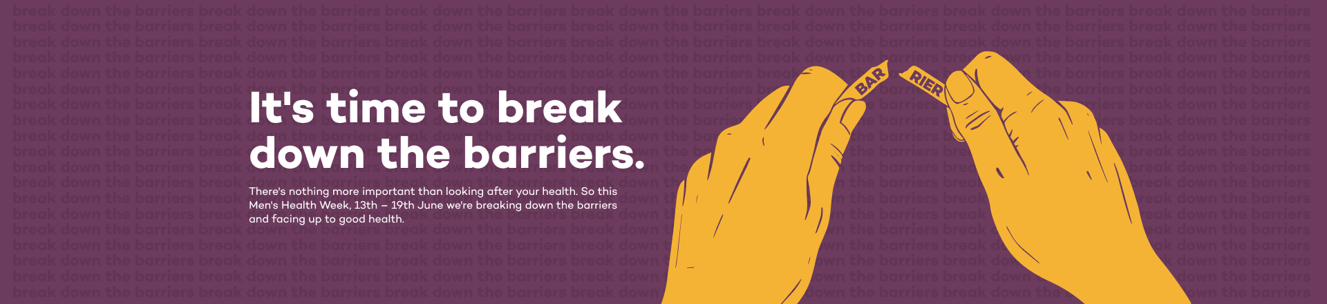 Banner image: It's time to break down the barriers.