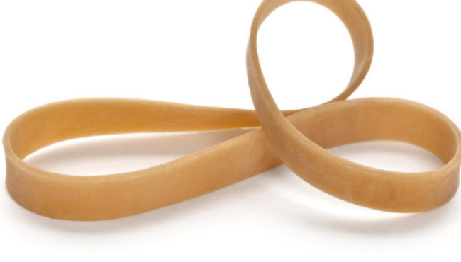 rubber band in the shape of male genitals